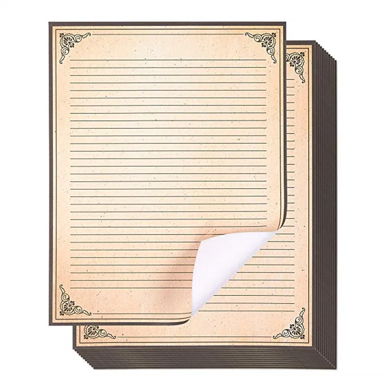 

50pcs Vintage scrapbook paper Writing Poems, Lyrics and Letters Envelope paper Handmade DIY Craft Decoration- 4x5.5 Inch