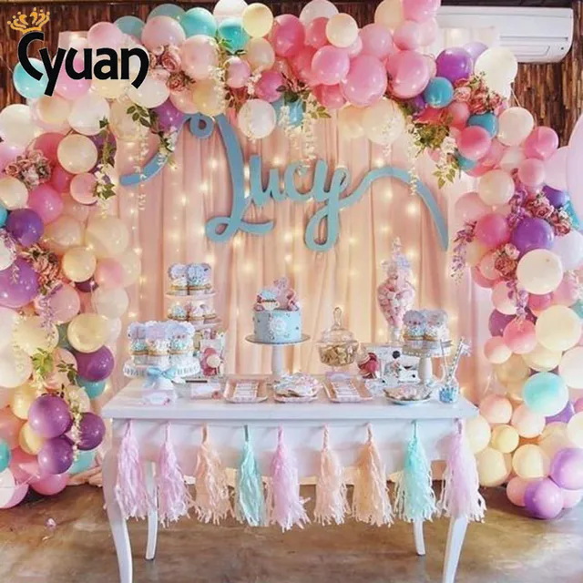 Cyuan 5m Birthday Party Helium Balloon Decoration Transparent PVC Chain Balloon Chain Arch Wedding Wall Party Decor Supplies