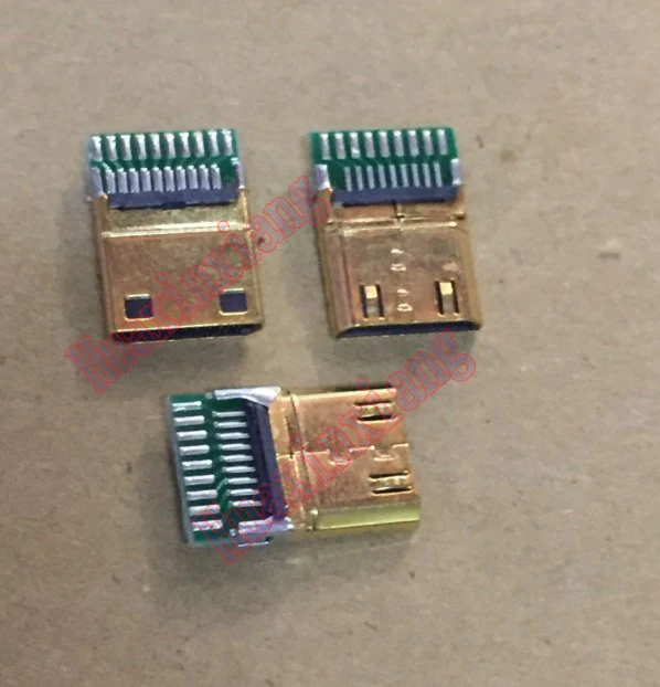 

20PCS/Lot MINI HDMI Male Jack/Plug Connector 19P with PCB Board Golde-Plated C Type 19PIN