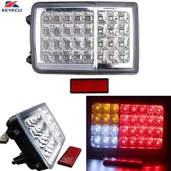 Keyecu 1 пара 32 LED Прицепы грузовик хвост прямоугольник огни DC 12 В красный-Янтарь-белый для Задние огни отложным воротником сигнальные огни