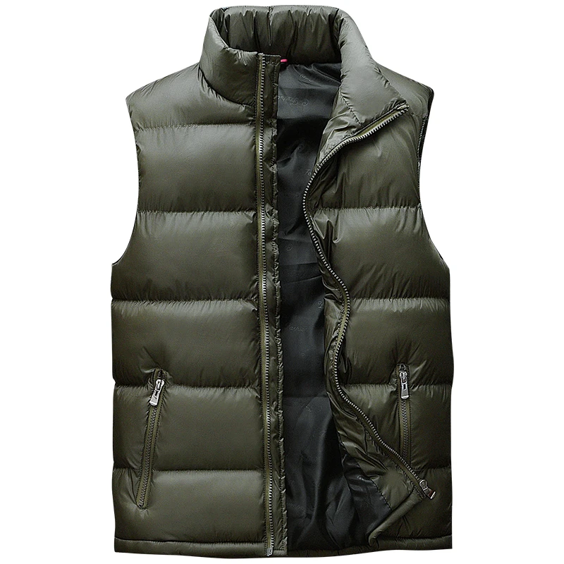 Waistcoat Men Autumn Winter Jacket Waistcoat Male Sleeveless Waterproof Coat Overcoat Thicken Warm Vests Homme Plus Size L-8XL