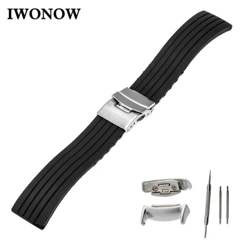 

Silicone Rubber Watch Band 18mm for Samsung Gear Fit 2 SM-R360 Stainless Safety Buckle Strap Wrist Belt Bracelet Black +Adapters