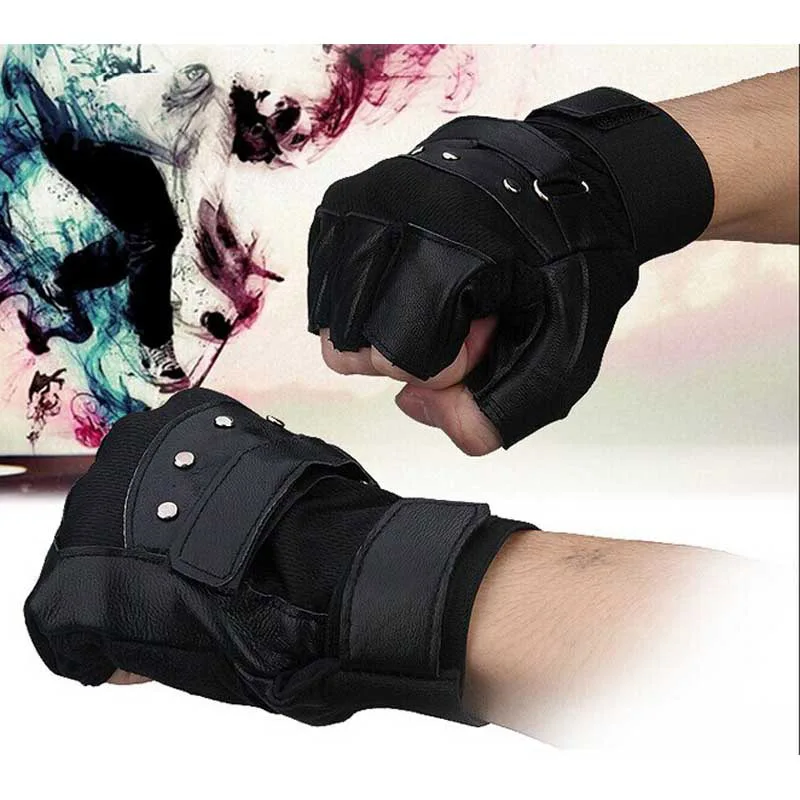 Тактические перчатки Половина Finger военные мужские Moto мода Синтетическая кожа Тактический Перчатки и варежки nove15