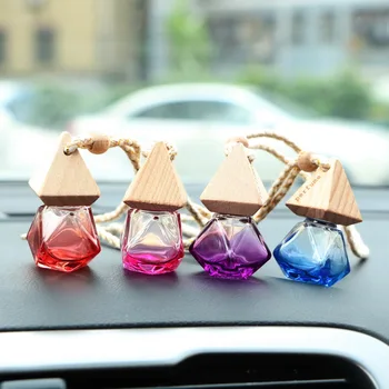 

Hot Car-styling Hanging Glass Bottle Perfume Pendant Auto Ornament for Essential Oils Car Perfume Bottle Air Freshener Colorful