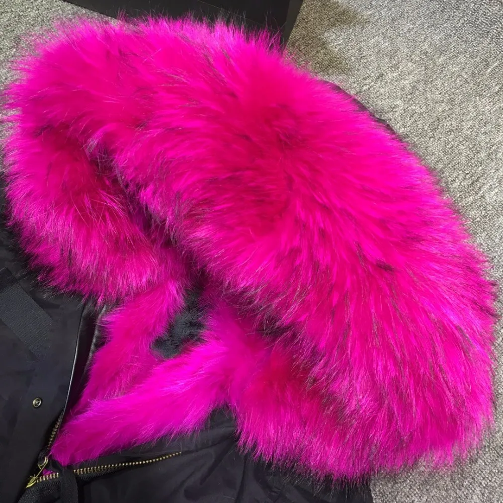 hot pink fur coat