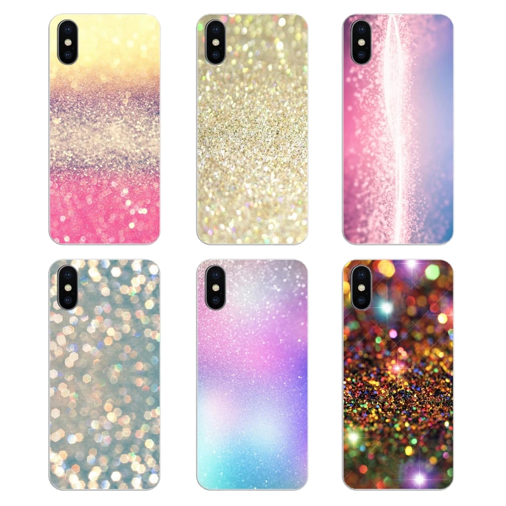 Pastel Purple Sparkle Glitter Artwork For iPod Touch iPhone 4 4S 5 5S 5C SE 6 6S 7 8 X XR XS Plus MAX Soft Transparent Skin Case |