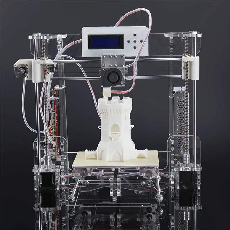 Free shipping size 220*220*240 High Quality Precision Reprap Prusa i3 DIY 3d Printer kit with 1roll Filament 8G SD card and LCD