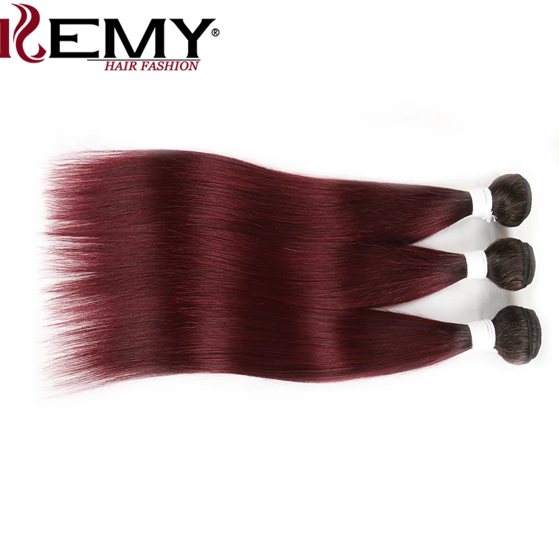 1B 99J/бордовый бразильские прямые волосы для наращивания kemy Hair 8-26 дюймов человеческие волосы переплетения пучки 3 шт не пучки волос remy