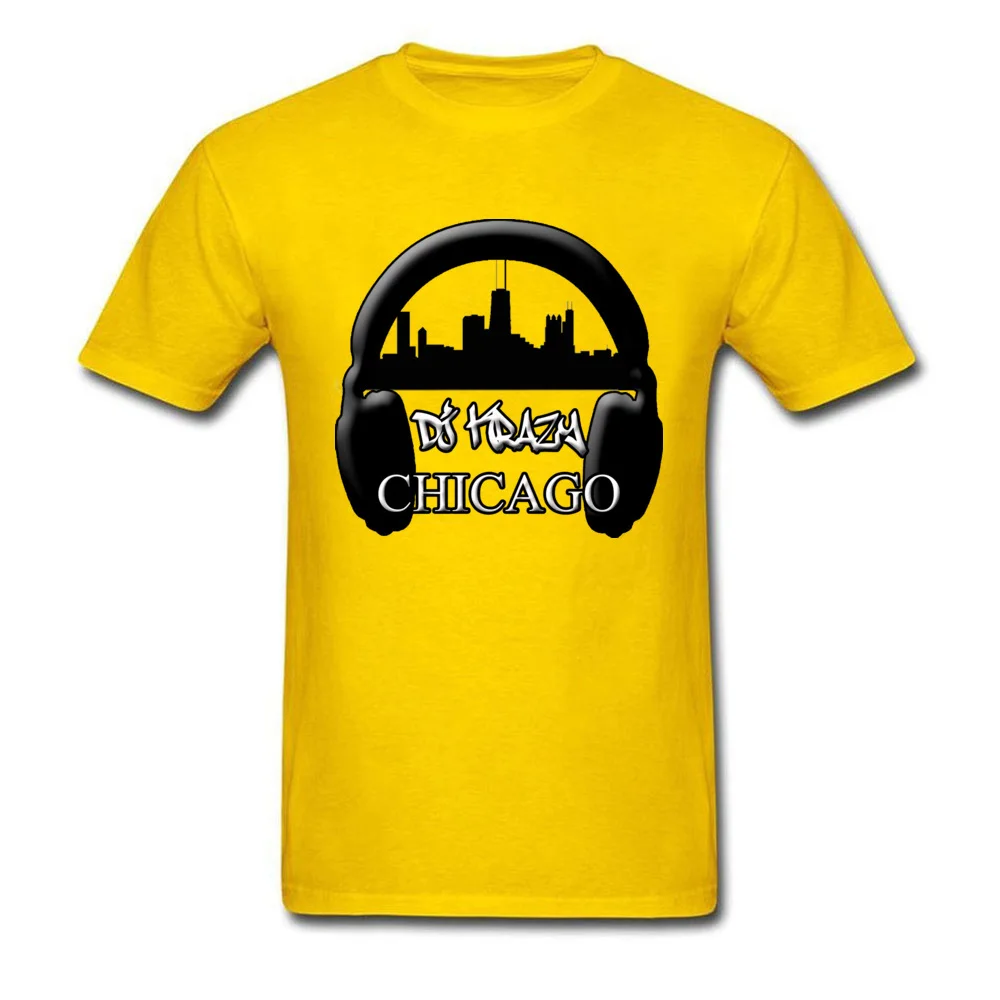Men 2018 Fashion Tops T Shirt Round Neck Summer Autumn 100% Cotton Tshirts Printing Short Sleeve DJ KRAZY HEADPHONE Tshirts DJ KRAZY HEADPHONE yellow