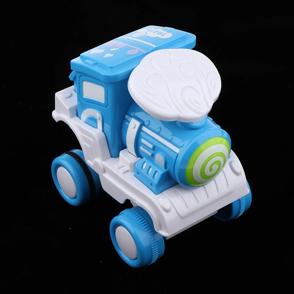 Funny Train Model Toys For Girls Boys Friction Powered Press And Go Car 360° Rolling Train Kids Play Baby Vehicles Model