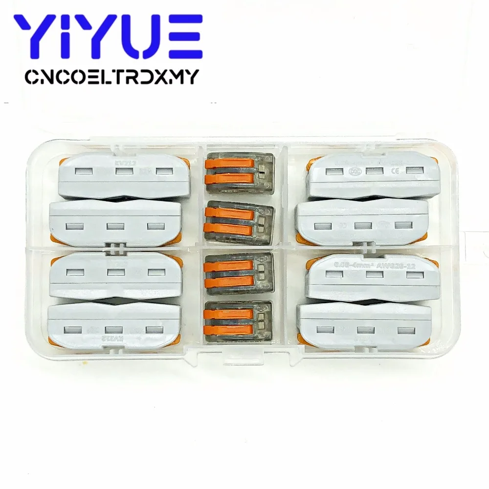 (12 шт./кор.) mini Быстрая соединитель wago 222-412D/PCT-212 Универсальный Компактный провод подключения Разъем 2 контактный Дирижер клеммный блок