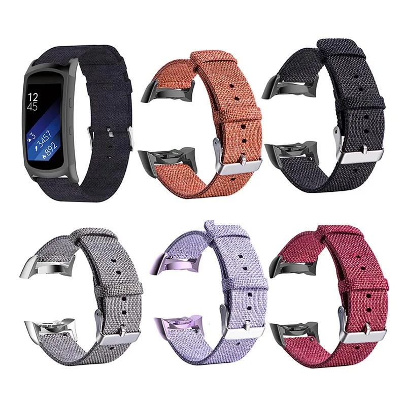 

Canvas Wristband Strap Replacement Watch Band for Samsung Gear Fit 2 Pro R360 R350 R365 SD998