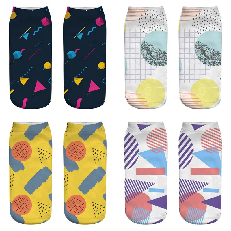 Dreamlikelin индивидуальные красочные носки с геометрическим принтом носки для девочек женские носки унисекс хлопковые мужские носки