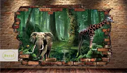 Bacal пользовательские фото обои 3D стереоскопическая Наклейка на стену с изображением животных обои Гостиная Спальня ТВ фон стены 5D фрески