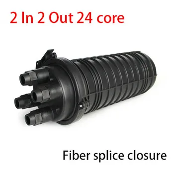 2 Into 2 Out fiber cable Splice Boxes 24 core Waterproof Vertical Fiber Optic Splice Closure 1