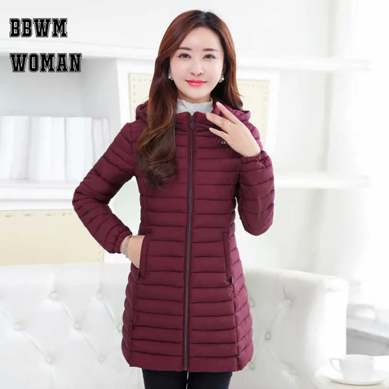 Goedkoop Lichtgewicht Katoen Lange Parka Effen Kleur Lange Mouw Winter Warm Elegant Plus Size Vrouwelijke Gewatteerde Jas ZO1777