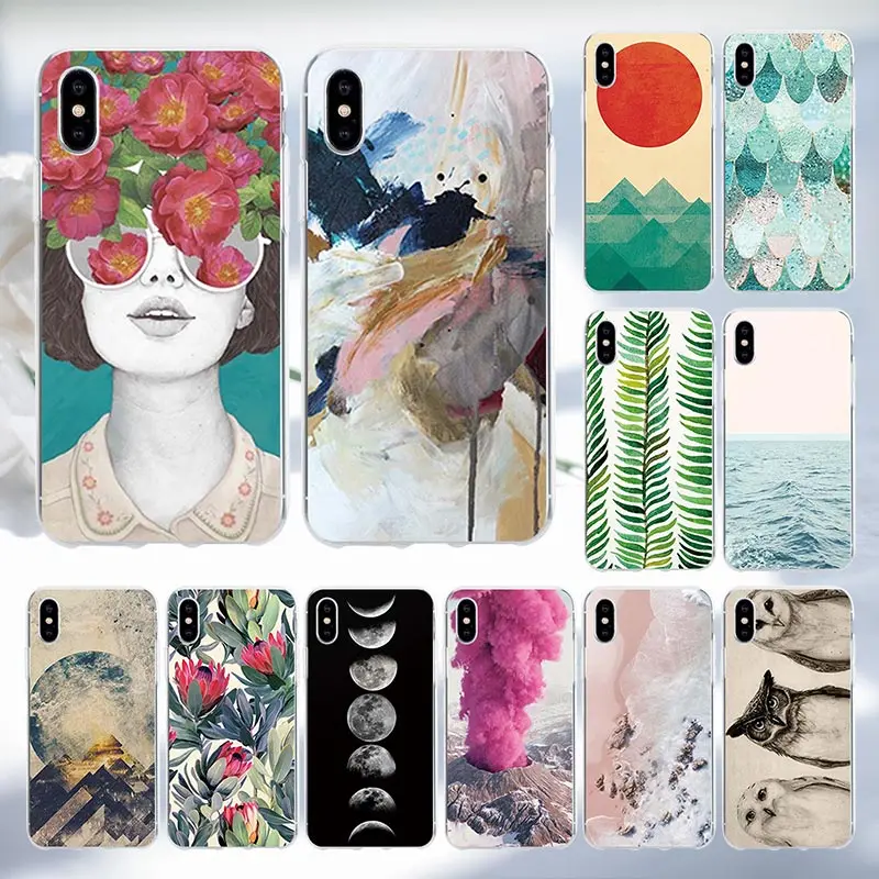 Soft TPU cover for iphone x 7 8 case Patterned Fashion Silicone Phone Case |