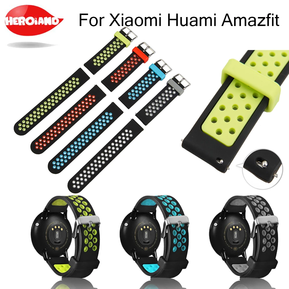 20 мм сменный спортивный силиконовый ремешок для часов Xiaomi Huami Amazfit браслет