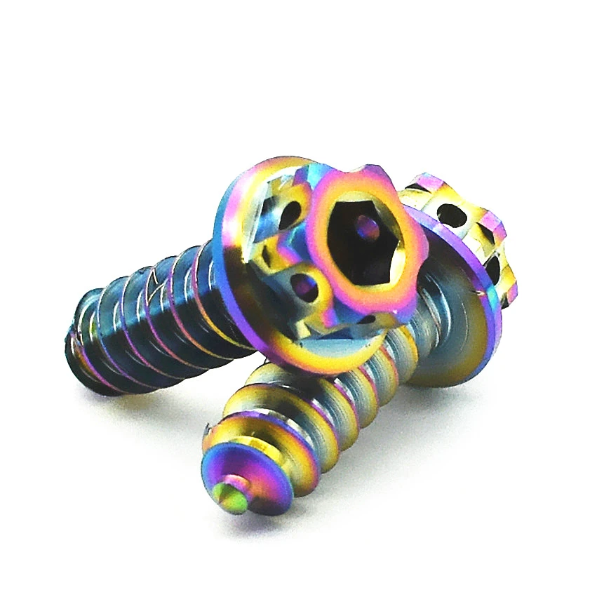 

Titanium M5x17mm M4x17mm M6x17mm Self-Tapping Button Torx Flange Head Screw Bolt for Motorcycle Bike Car 2pcs