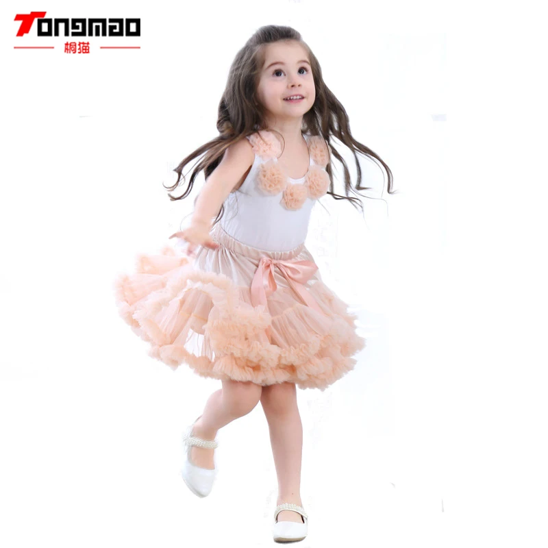 

TONGMAO Children's Wear New Girls Two-piece Sleeveless Ballerina skirt Vest Summer Children's Mesh Tutu Set Party Mini Skirt