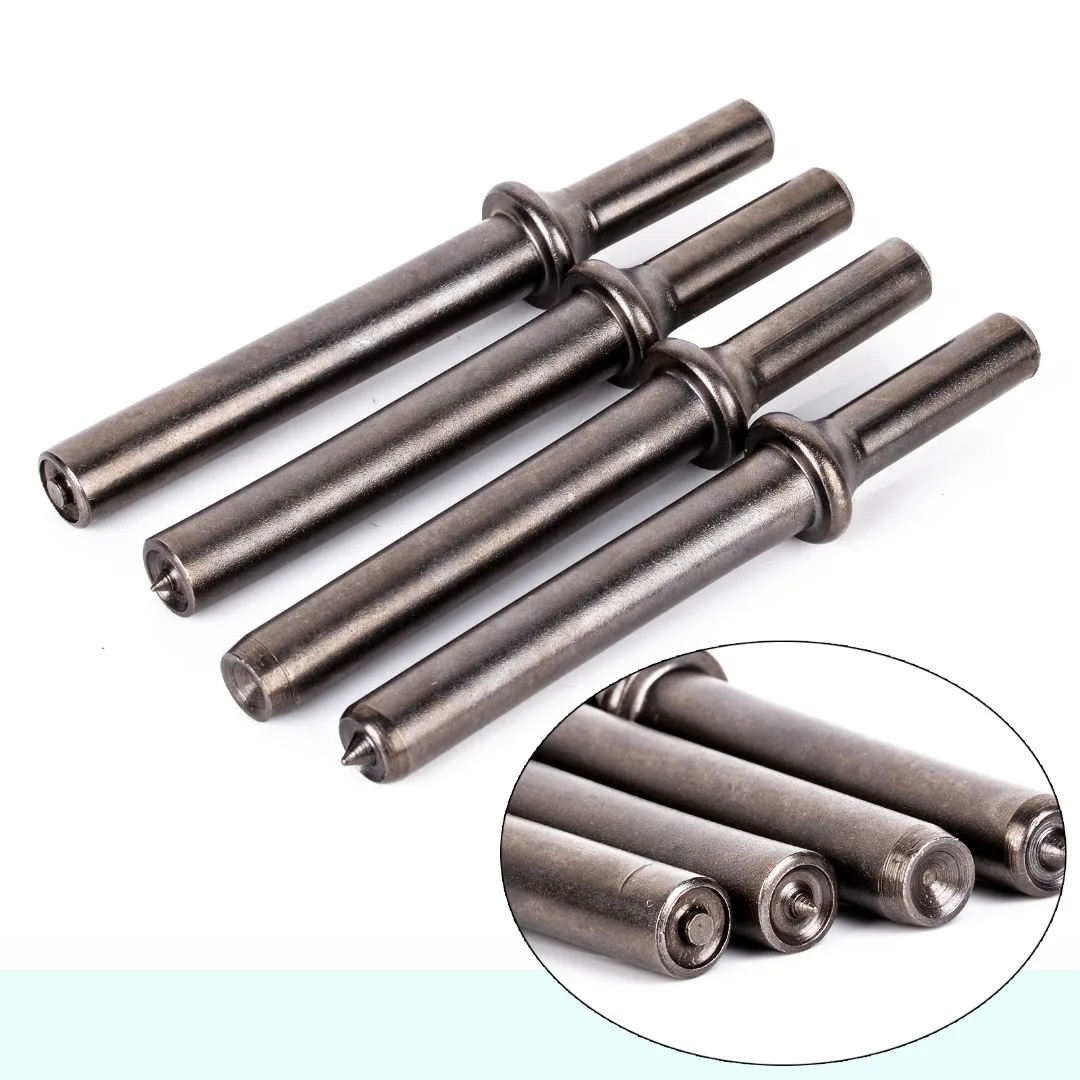 OSSIEAO 3pcs New Air Rivet Hammer Set + 1pc Coupped Bit For Pneumatic Bits 4-5/8" Long