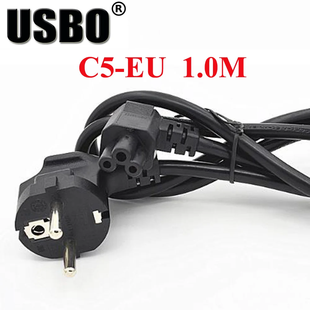 

Black 1.0M CE certification 90 degree elbow IEC-C5 extension cord high quality EU Germany to C5 PDU chassis server power cable