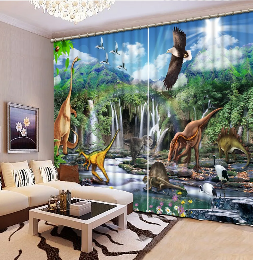 Mode 3d Tirai Kartun Pemandangan Dekorasi Rumah Ruang Tamu Seni
