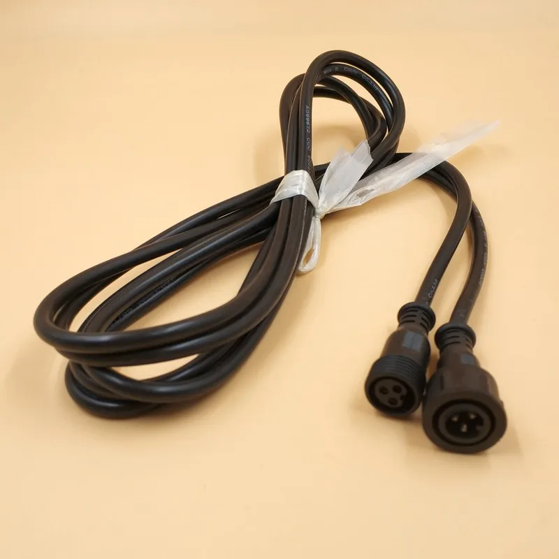 

ETOP 10 pcs/lot 1.5m/5ft 3 core BLACK 18awg ip65 waterproof extension cable with 13.5mm/18.5mm/xconnect connectors