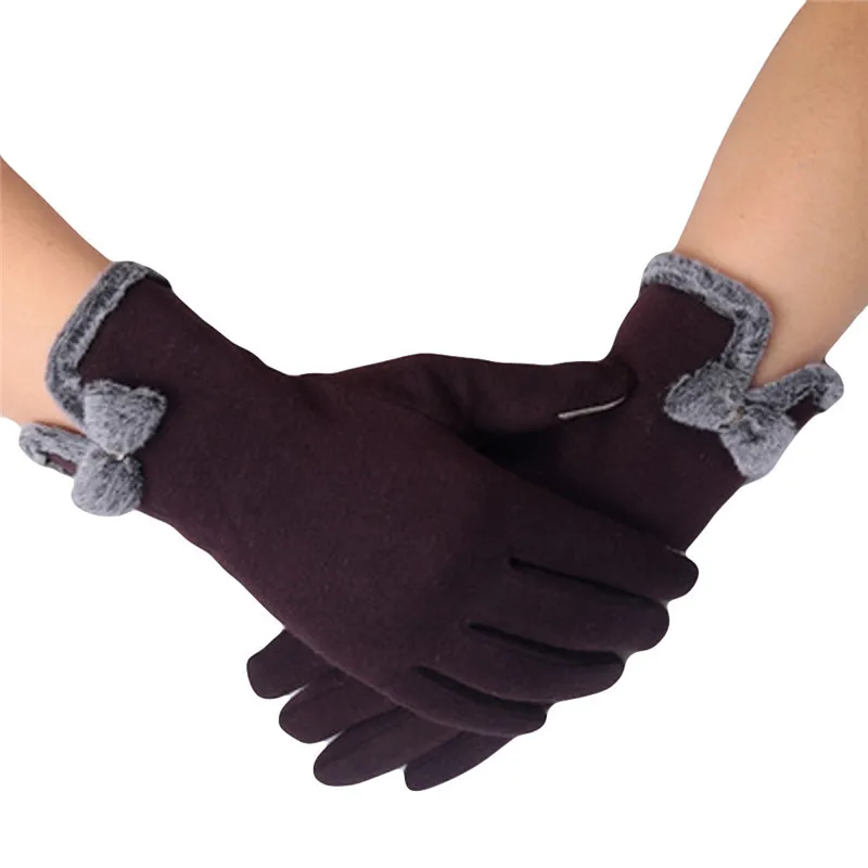 Женские Модные пушистые зимние теплые перчатки на весь палец для рук, лыжные перчатки для защиты от ветра и рук guantes eldiven handschoenen 40FE22 - Цвет: B