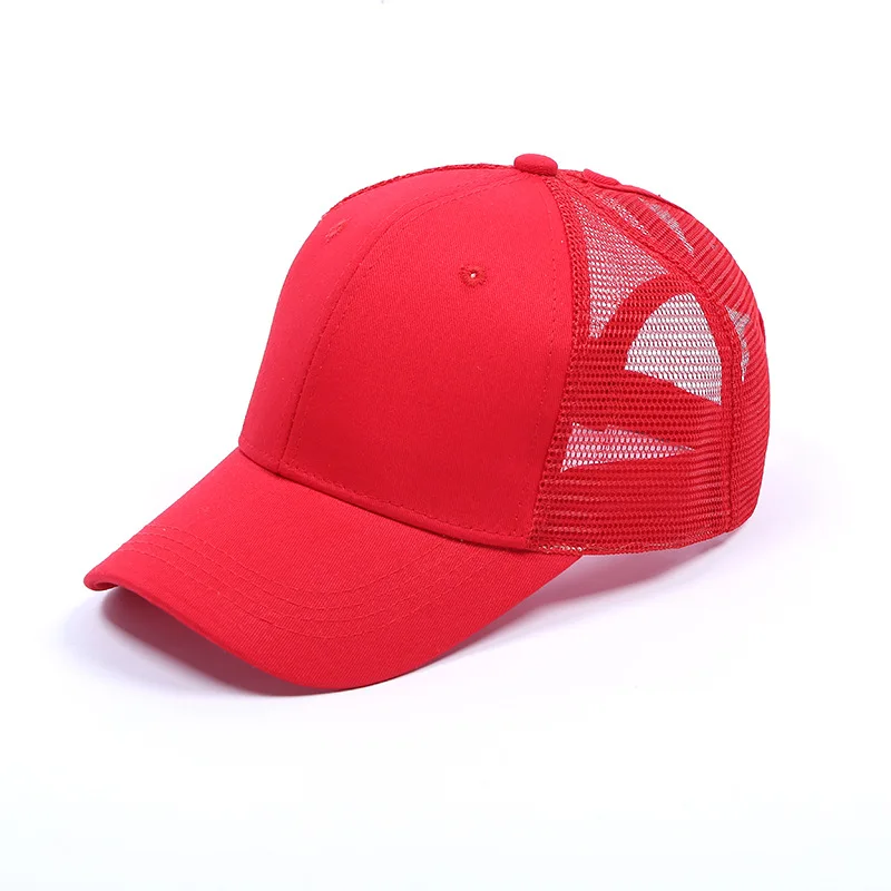 Women Men Running Hat Summer Mesh Breathable Sport Hat MessyAdjustable Sport Climbing Cycling Caps - Цвет: Красный