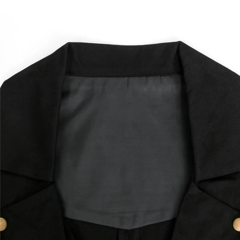 Takerlama мужской Готический пиджак-фрак стимпанк Тренч Косплей Костюм викторианское пальто черный мужской длинный смокинг костюм с жилетом