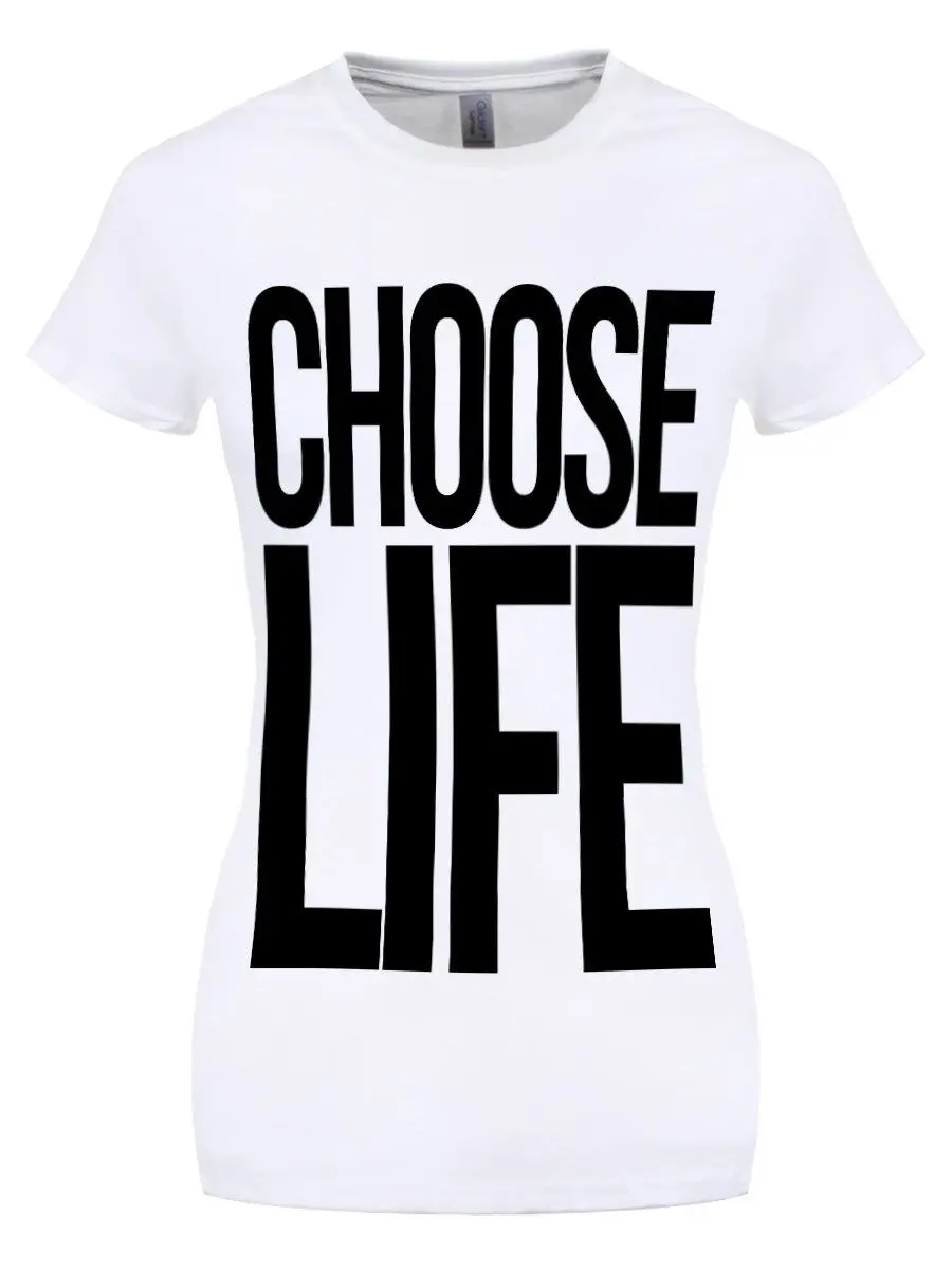 

Choose Life Women's White T-shirt100% Cotton Print Summer O-Neck free shipping Short Sleeve Hipster Tees