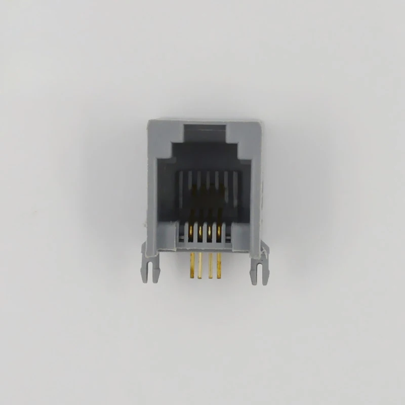 100 шт. разъем RJ11 90 градусов зеленый пластик pcb 6p4c серый 4PIN