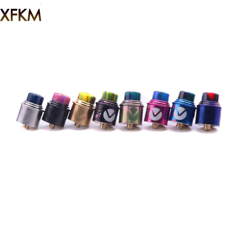 

XFKM RDA V Rebuildable Dripping Atomizers Adjustable Airflow Control 24mm PEEK Insulators 7 Colors Fit 510 Mod Resin Drip Tip