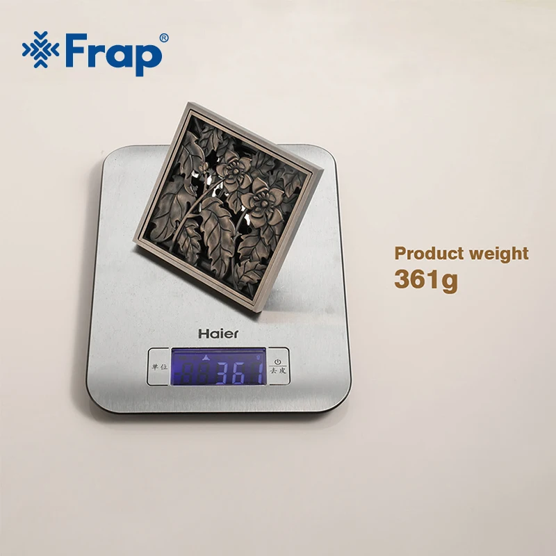 Дренаж для душа Frap 10*10 см дренаж ванны сетка волос античный латунный цветок