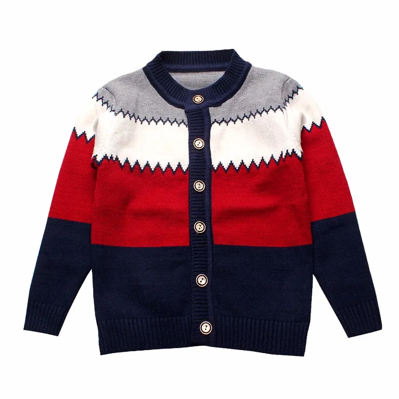 2016 Boys Sweaters Striped Cotton Top Knit Infant Outfit With Button Boy Tee Winter Warm Outerwear Cute Kids Clothes Cardigans (2)