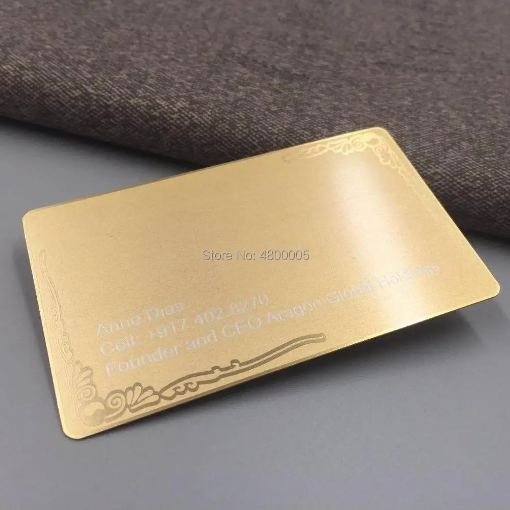 

0.5mm thickness Matte gold metal business cards