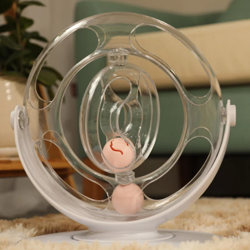 Funny Cat Pet Toy Cat Space Ring Puzzle Toy Cat Intelligence Game Disk Interactive Toy Cat Rotation Training Ball
