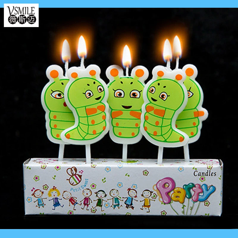 5 Pcs Ensemble Mignon Chenille Verte Chien Elephant Lion Cheval D Anniversaire Art Sans Fumee Bougie Pour Articles De Fete Gateau Gateau Toppers Aliexpress