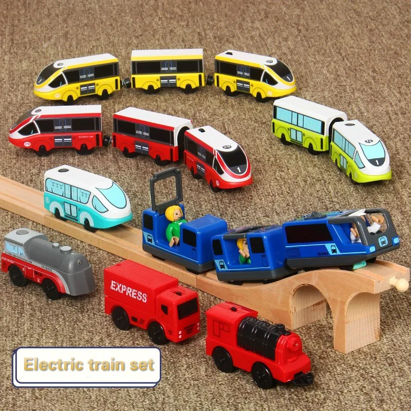 Kids Electric Train Toys Set Train Diecast Slot Toy Fit for
