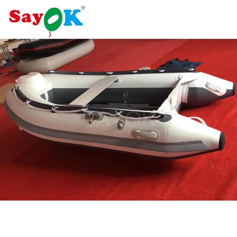 

Hypalon Inflatable Boat Red Inflatable Fishing Boat with Aluminum Floor, Inflatable Rescue Boat