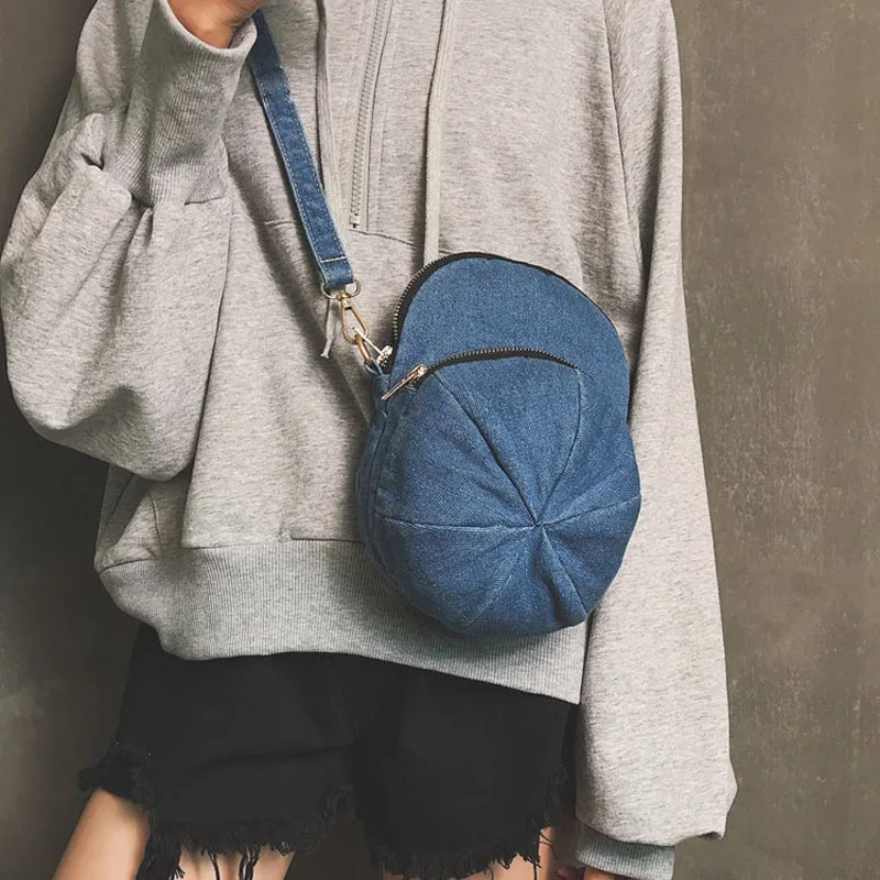 Модная Джинсовая сумка на плечо для девочек, джинсовая сумка через плечо для женщин, портативная женская сумка - Цвет: Синий