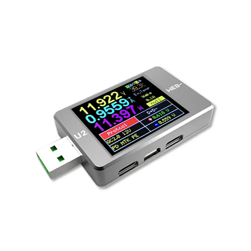 

HIDANCE 1.77 inch HD diplay USB Color Tester Current Voltmeter QC4+ PD3.0 PPS quick Charging Protocol Capacity DC meter