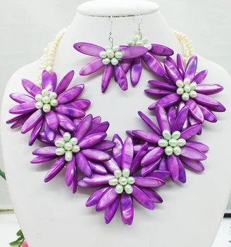 

NO-f88# the last one Europe America Popular party marriage necklace !! shells. Pearl, flower necklace