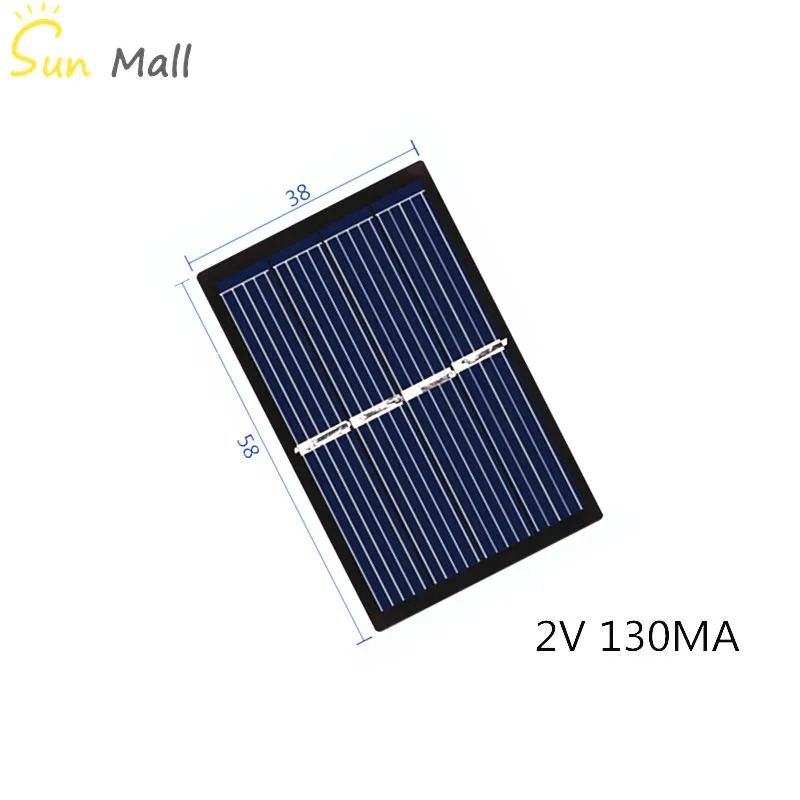 

Mini Poly Solar Panel 2V 130MA for Mini solar panel charging and generating electricity 58*38MM