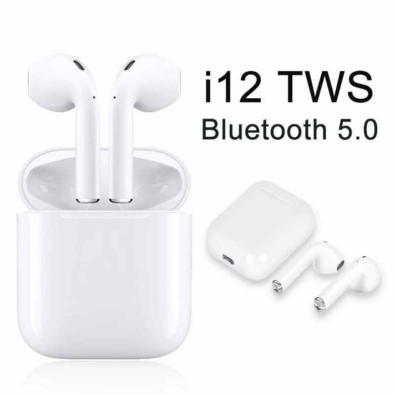

i12 TWS Bluetooth Earphone Wireless earphones Touch control Headset 3D Stereo Earbuds Charging Case For iPhone Android phone