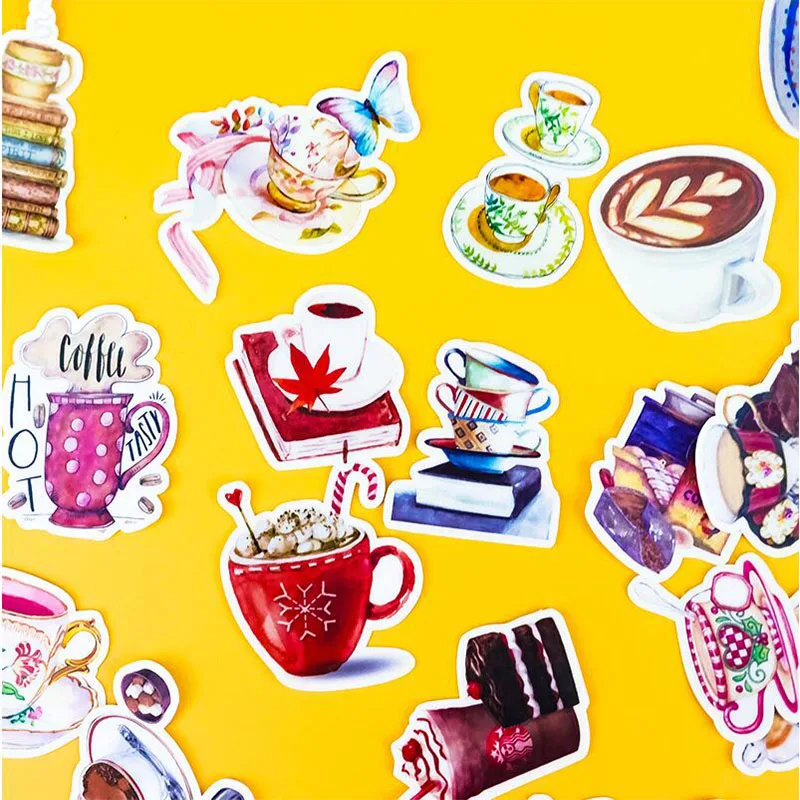 Creative colorful food drinks coffee house stickers DIY scrapbook album diary card making gifts crafts decorative stickers