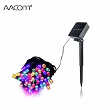 Светодиодный светильник на солнечной батарее, RGB Гирлянда, 7 м, 12 м, 22 м, IP65, водонепроницаемый светодиодный Диод, сказочные огни, наружное Рождественское украшение, освещение
