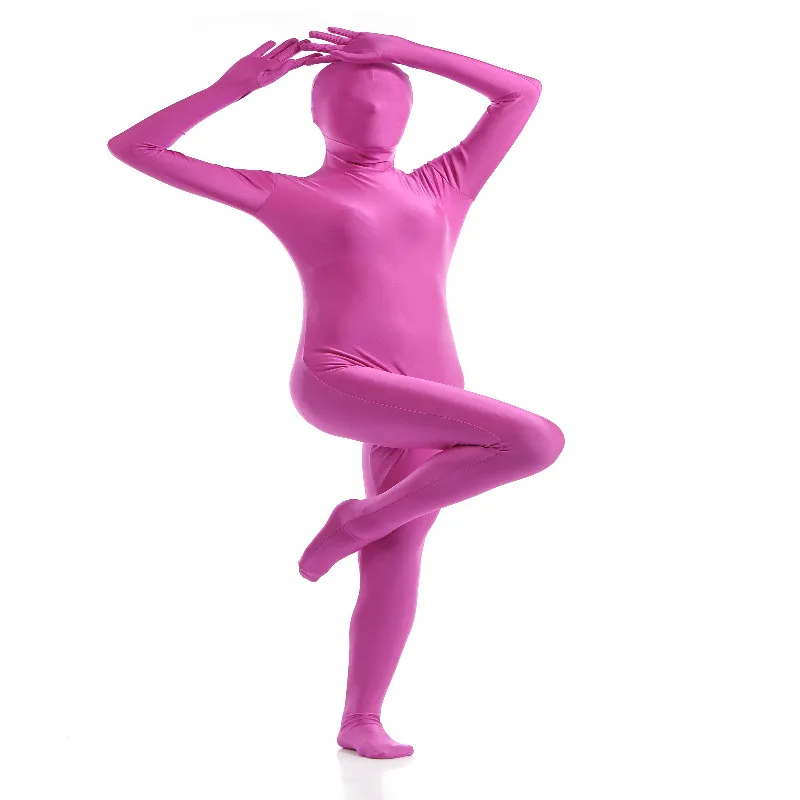 Взрослый костюм Zentai из лайкры на все тело, на заказ, для Хэллоуина, для женщин, вторая кожа, облегающие костюмы, спандекс, комбинезон из лайкры, костюмы для косплея - Цвет: rose red