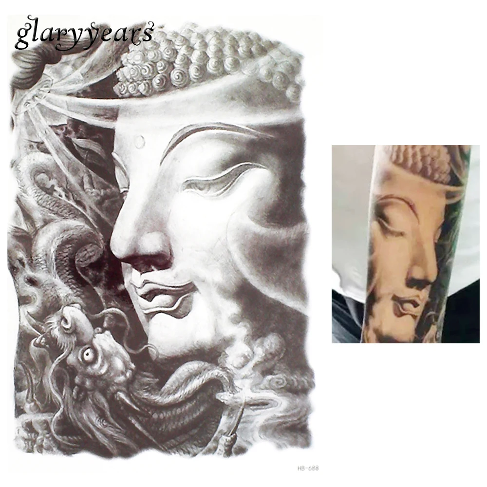 

1 Piece Sketch Buddha God Design Tattoo Sticker for Women Sleeve Body Art Temporary Tattoo Sticker DIY Product Sweatproof HB688